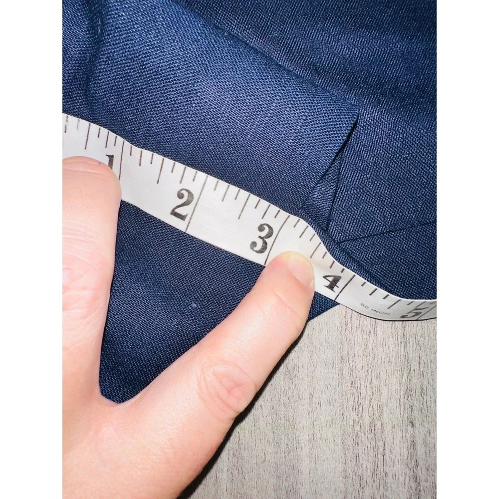 D4 J Crew Shorts Linen Navy‎ Blue Ruffle Size 6 Women's 3